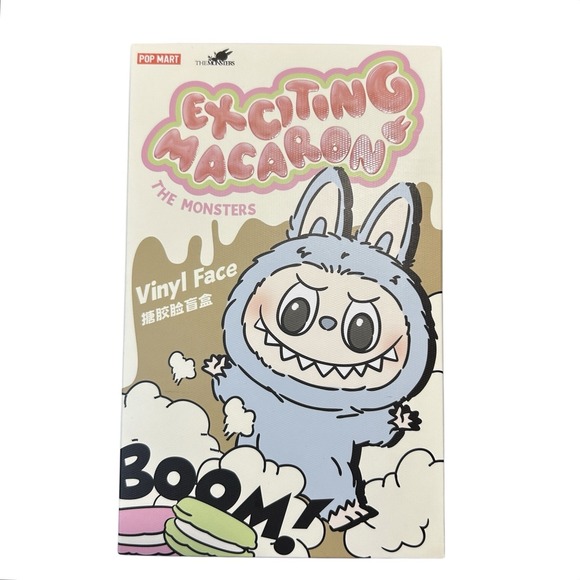 Authentic POP MART Labubu Monsters EXCITING MACARON Plush Vinyl Face SESAME BEAN - Picture 2 of 12
